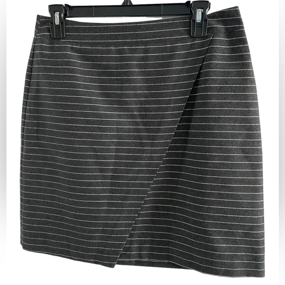 Loft Gray Striped Skirt